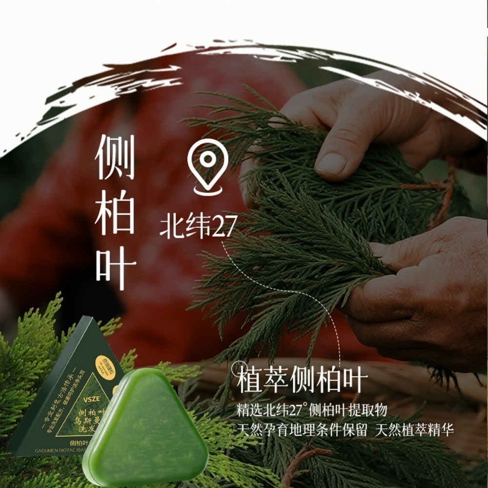 側柏葉烏斯曼草洗髮皂 草本洗頭香皂 洗髮皂 洗頭皂 側柏葉草本洗髮皂 烏斯曼洗髮皂-細節圖3