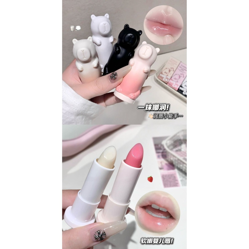 珂拉思護唇膏 卡皮巴拉護唇膏 潤唇膏 水豚君護唇膏 防乾裂 淡化唇紋 保濕滋潤補水-細節圖8