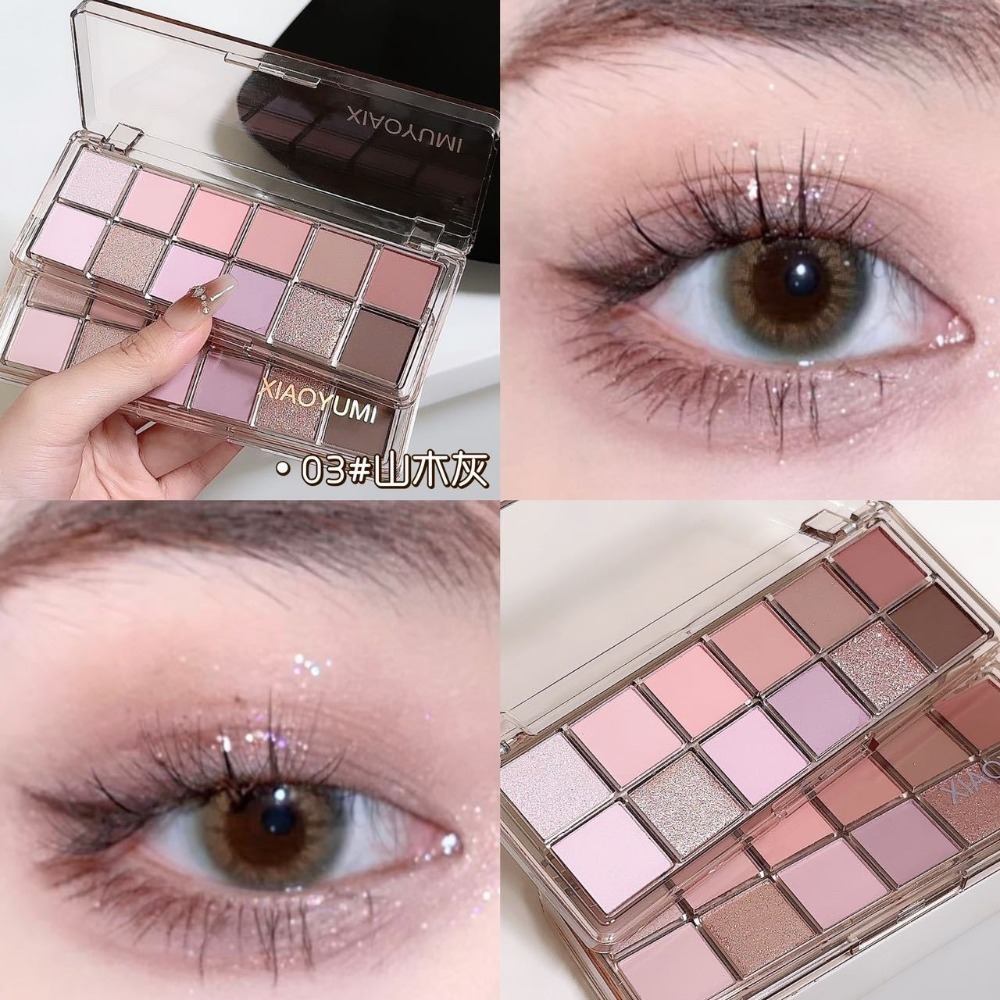 蜜芙美妝 12色眼影盤 灰粉色眼影 低飽和度 灰粉調眼影 珠光啞光 情緒框架眼影 小煙燻眼影盤 高光 腮紅 打亮-規格圖11