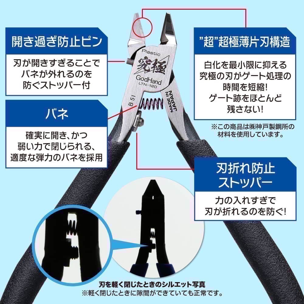神之手 GH-LTN-120 5.5 閃電 模型用斜口鉗（高階玩家用）-細節圖4