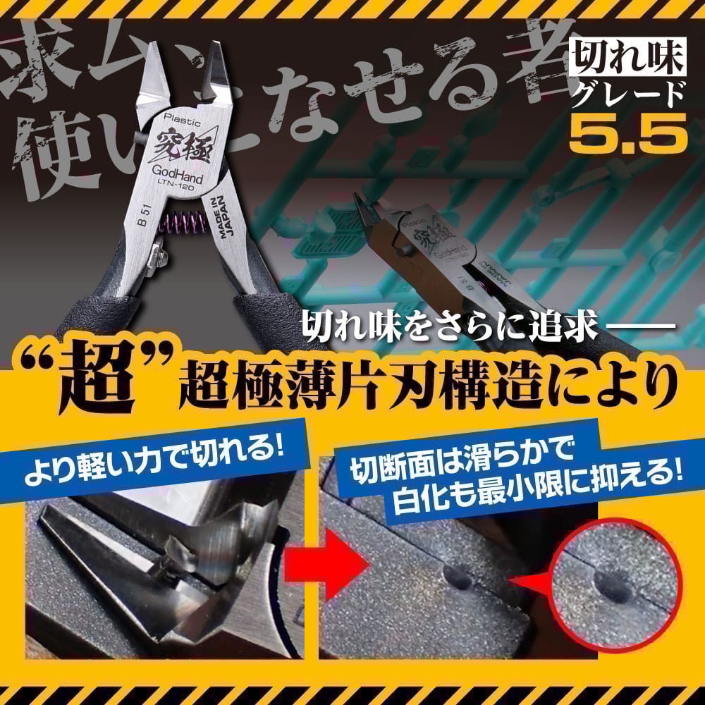 神之手 GH-LTN-120 5.5 閃電 模型用斜口鉗（高階玩家用）-細節圖3