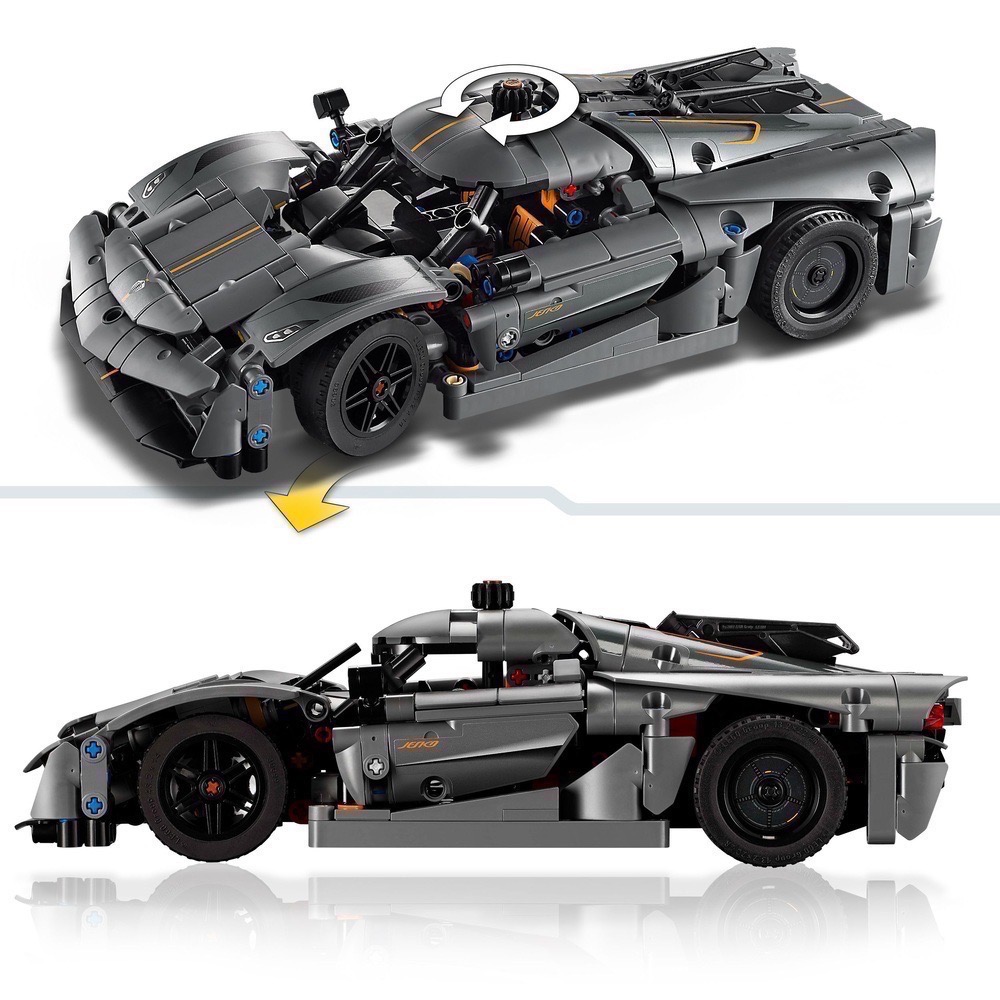 《屁桃柑仔店》現貨LEGO 42173 Koenigsegg Jesko 灰色極致超跑-Technic系列-細節圖7