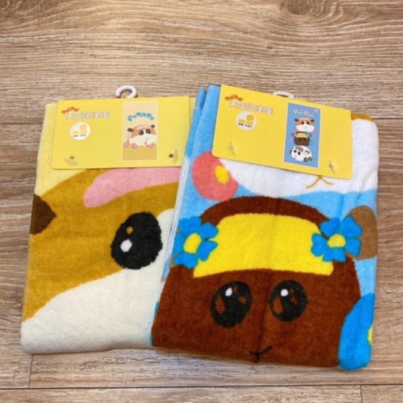 現貨💕正版授權Pui Pui天竺鼠車車童巾 小毛巾 擦臉巾-細節圖2