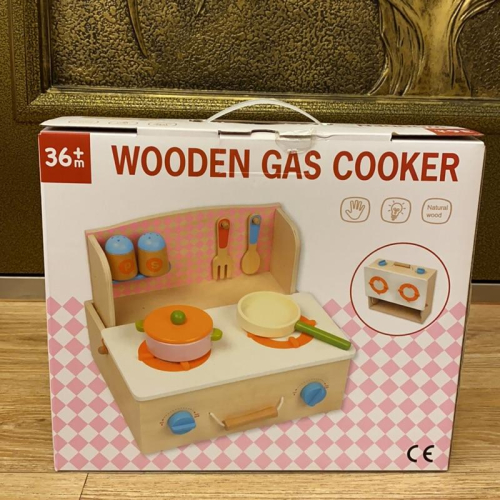 現貨💕兒童節禮物🎁扮家家酒 Wooden Gas Cooker木製小廚房組 8件組