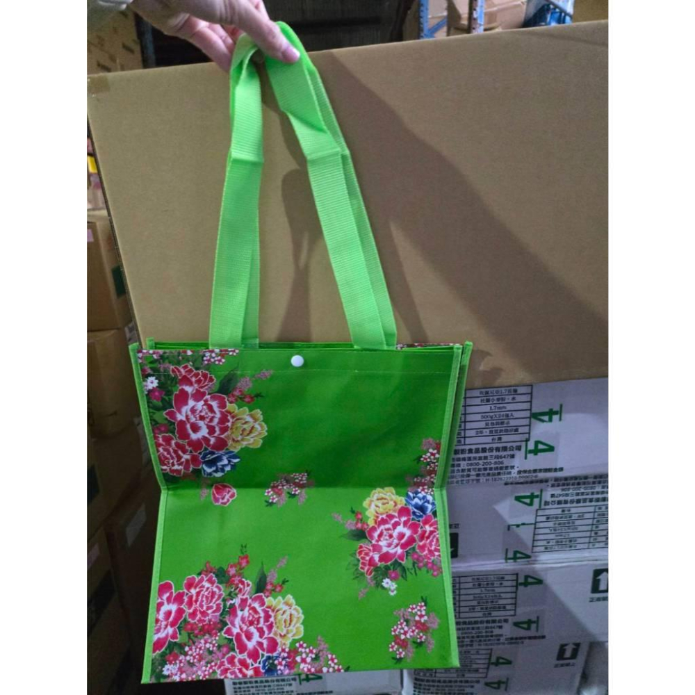 【現貨】牡丹花防水購物袋 折疊收納袋 手提環保袋 大容量可重複使用-細節圖5