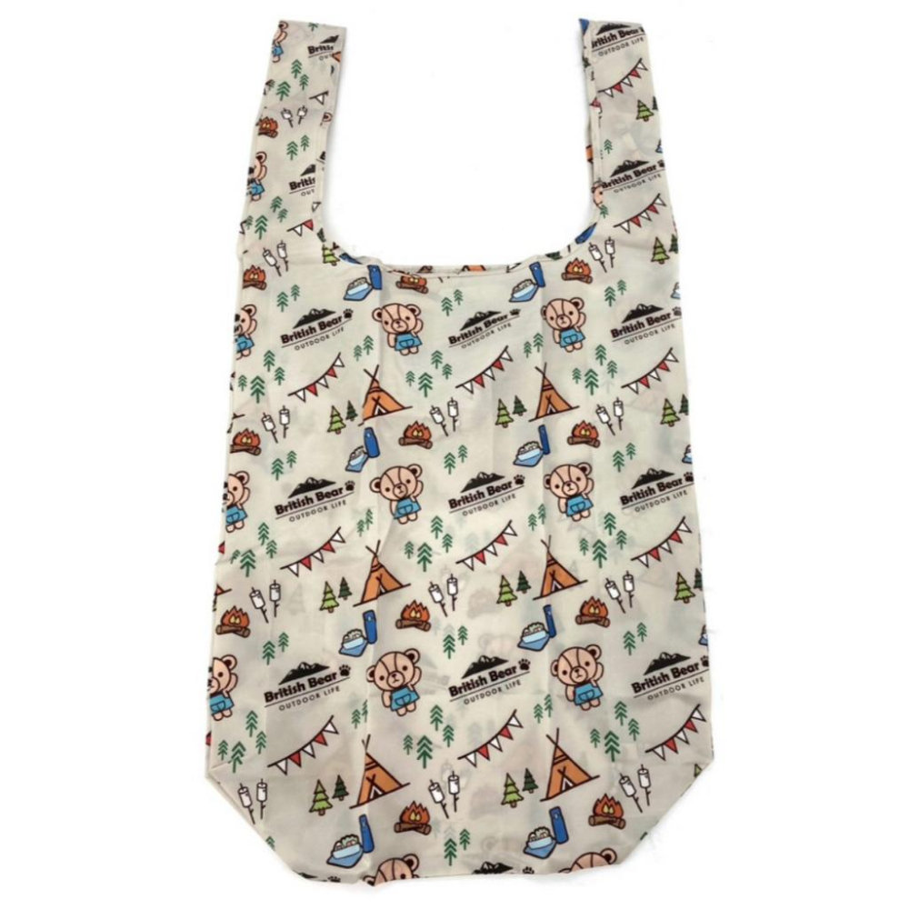 【現貨】British Bear 英國熊 折疊環保袋 背心袋 購物袋 可重複使用 大容量 攜帶方便-細節圖2