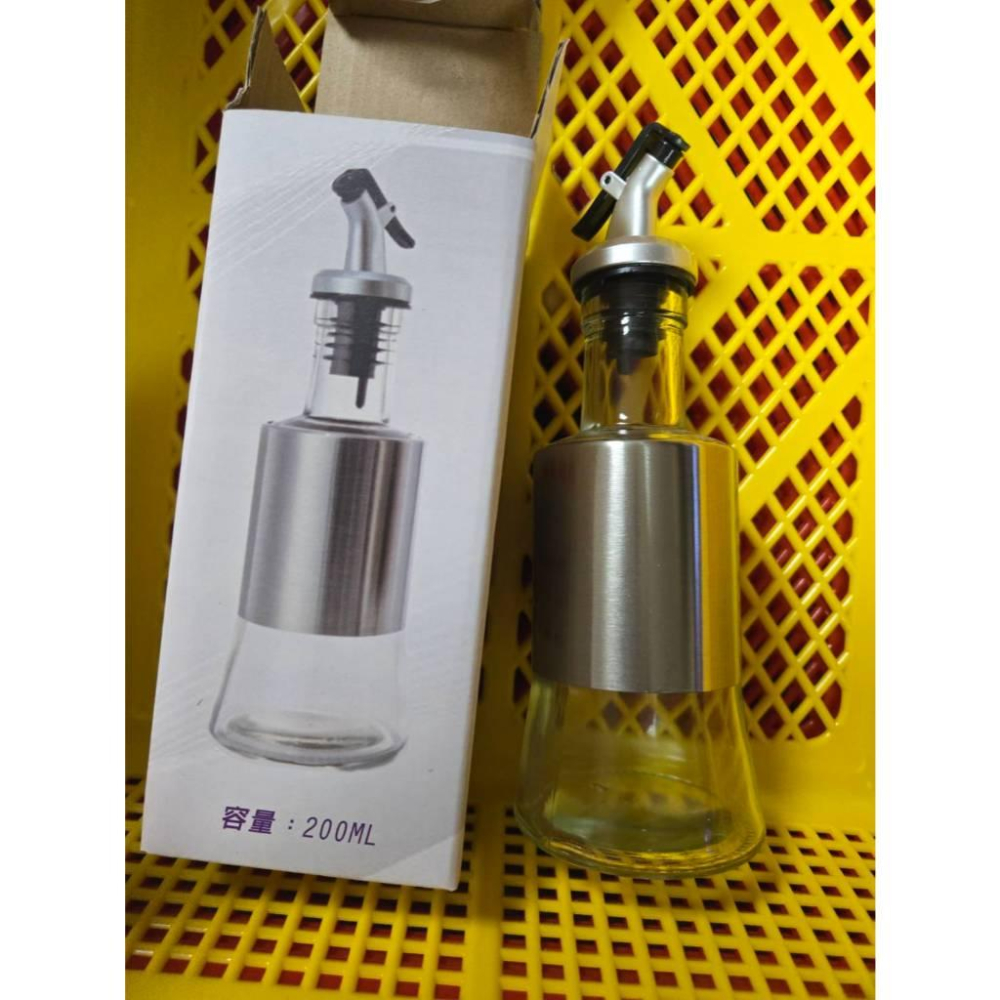 【現貨】200ml玻璃調味瓶 油罐 油瓶 醬油瓶 不鏽鋼醬料瓶 料理瓶 調味瓶 醬料罐 玻璃瓶 醋瓶 油壺 調味料罐-細節圖2