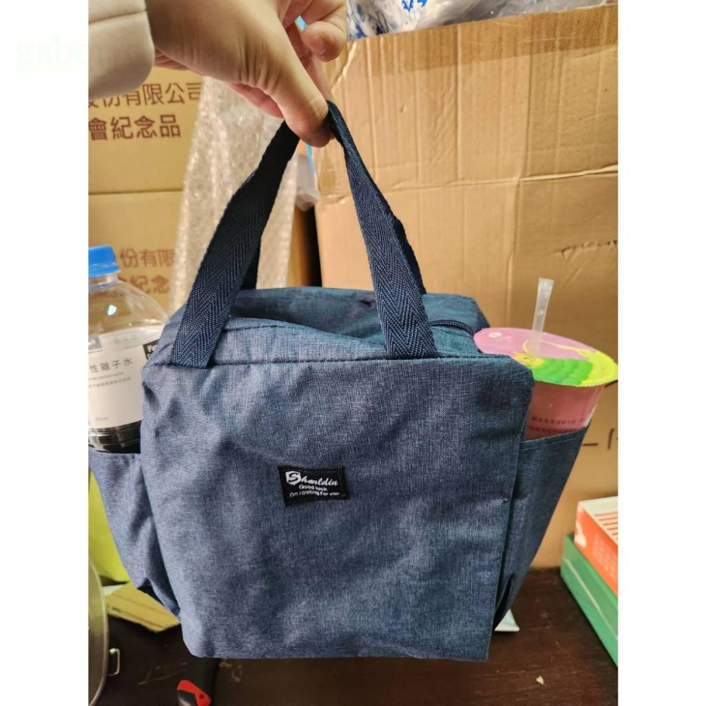 大容量 雙口袋便當雙層保溫袋 保溫便當袋 保溫餐袋 保溫袋 提袋 學生餐袋 飯袋-細節圖3