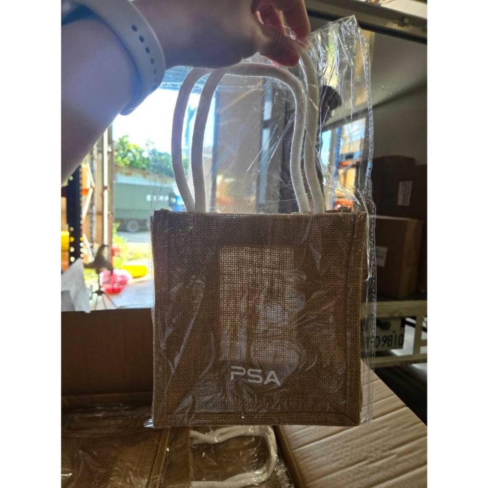 【現貨】PSA 黃麻手提袋 無印風小提袋 環保購物袋 杯袋 棉繩袋 禮物包 隨身收納袋-細節圖5