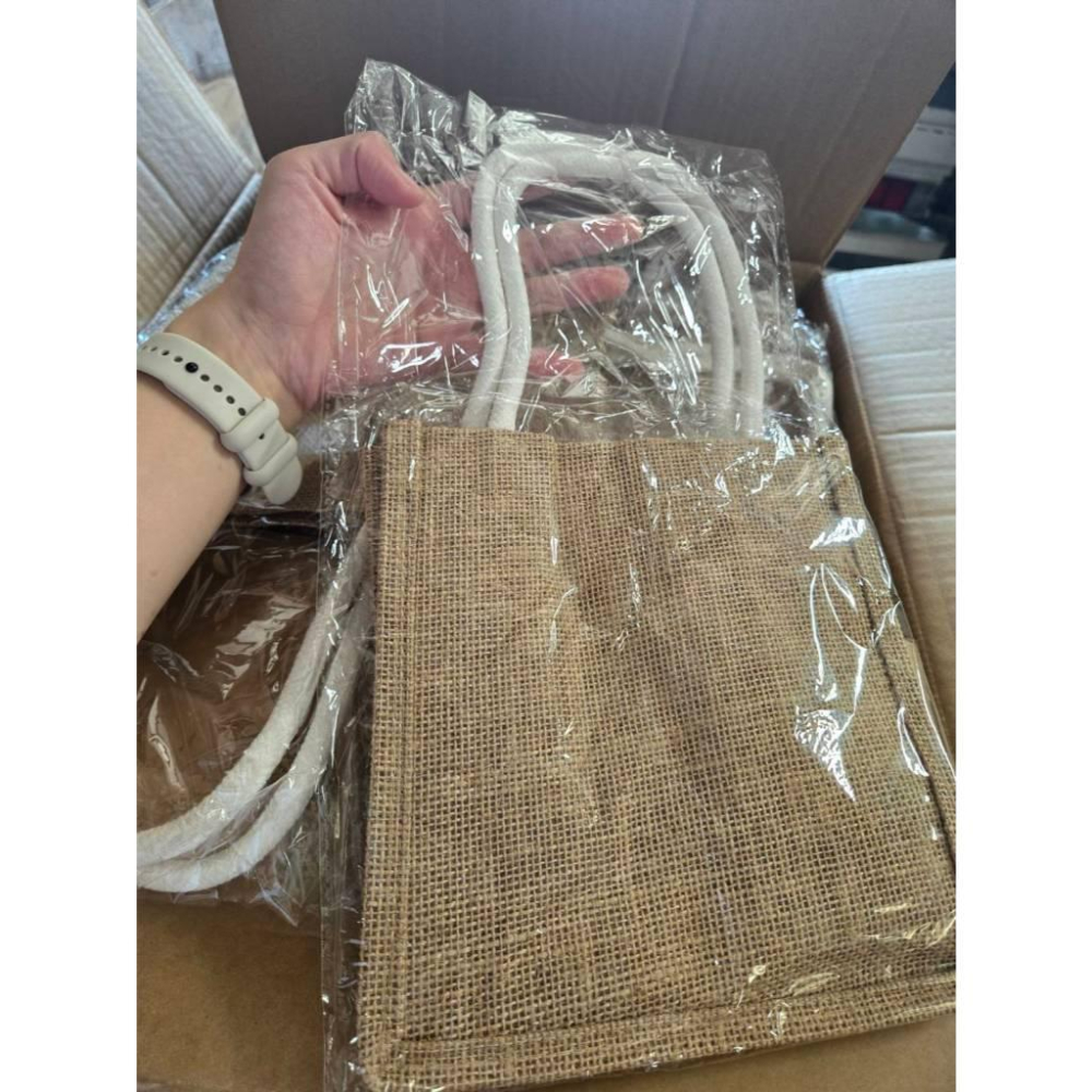 【現貨】PSA 黃麻手提袋 無印風小提袋 環保購物袋 杯袋 棉繩袋 禮物包 隨身收納袋-細節圖6