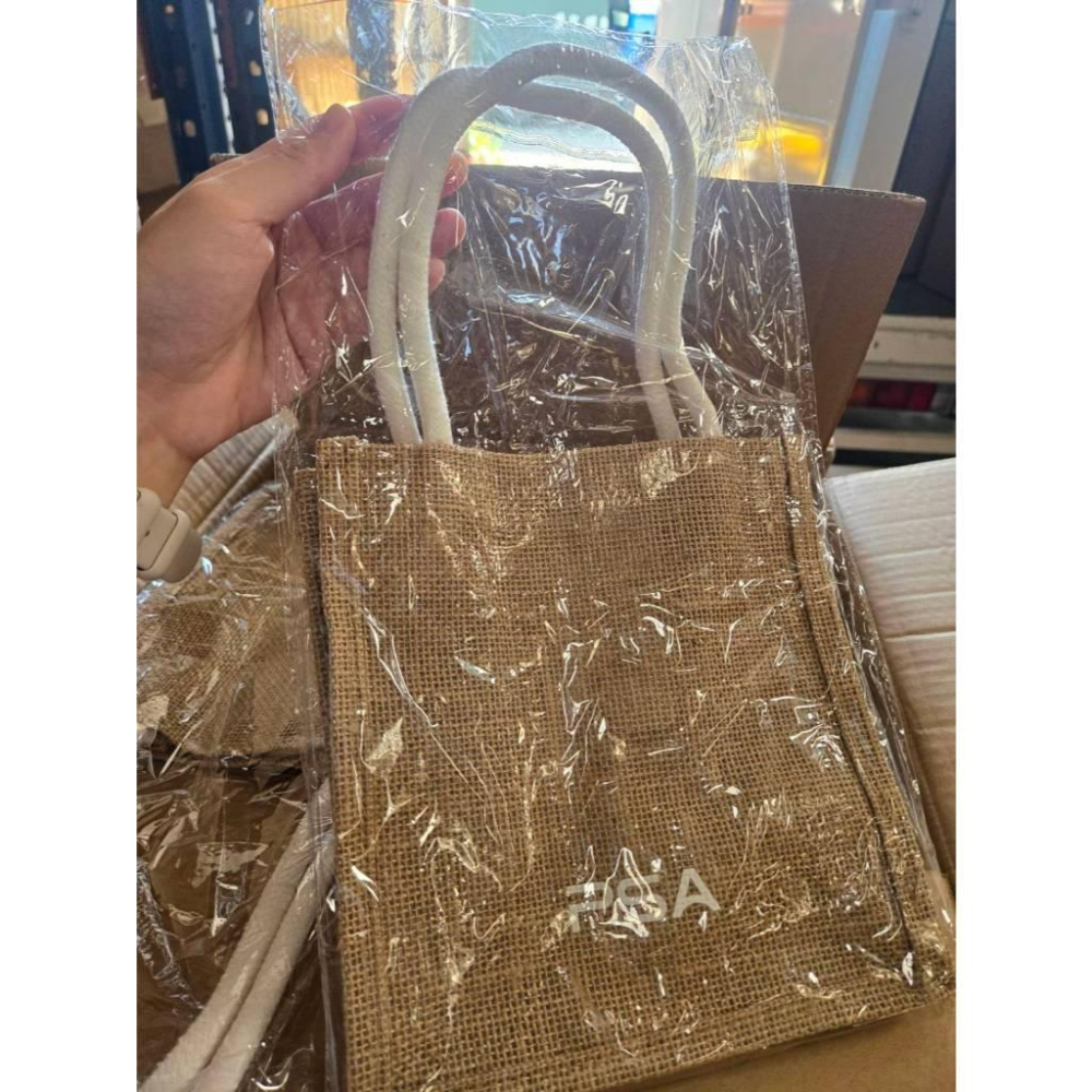 【現貨】PSA 黃麻手提袋 無印風小提袋 環保購物袋 杯袋 棉繩袋 禮物包 隨身收納袋-細節圖8