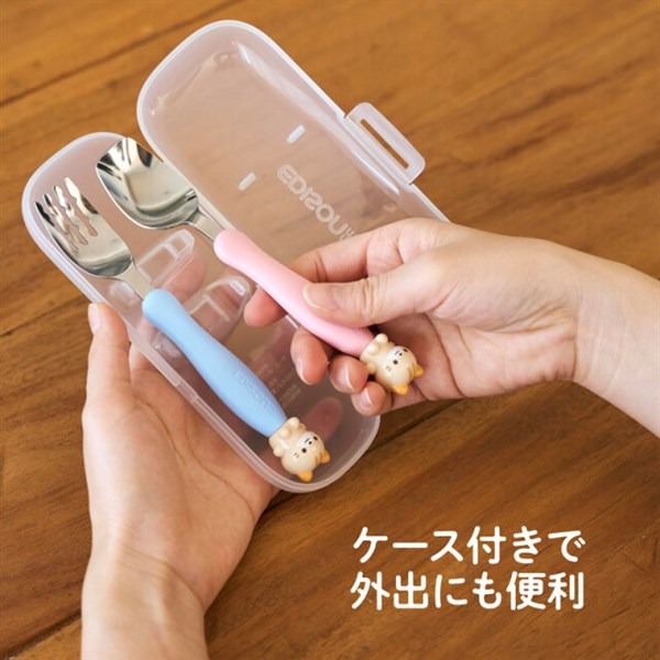 日本 EDISON 加大尺寸兒童造型湯叉組附盒-細節圖5