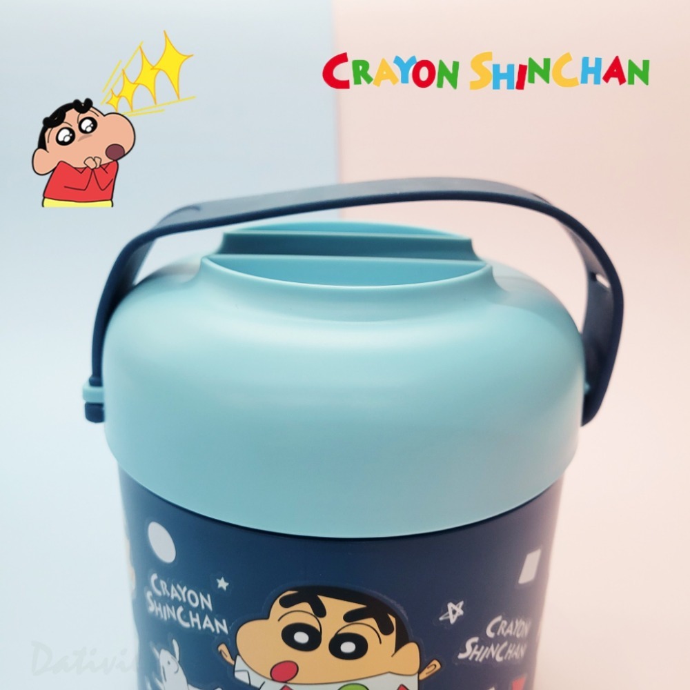 不鏽鋼碗蓋式保溫盒-蠟筆小新 CRAYON SHINCHAN 正版授權-細節圖4