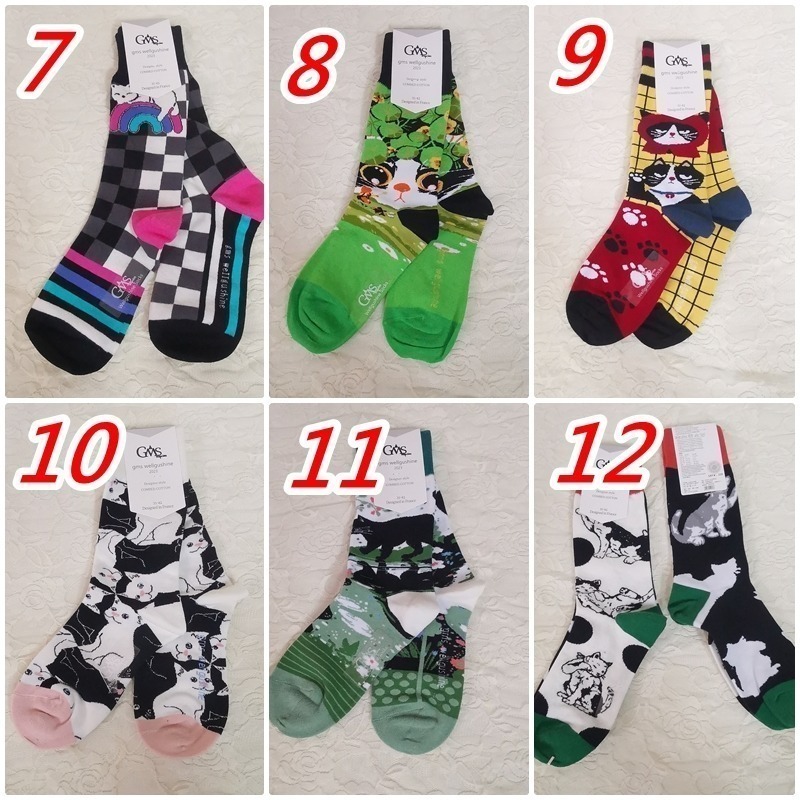 現貨 法國 潮襪  GMS  ab襪 襪子中筒襪 小腿襪 貓咪  熊貓 男襪 女襪 【78catus 義賣 幫助浪貓】-細節圖3