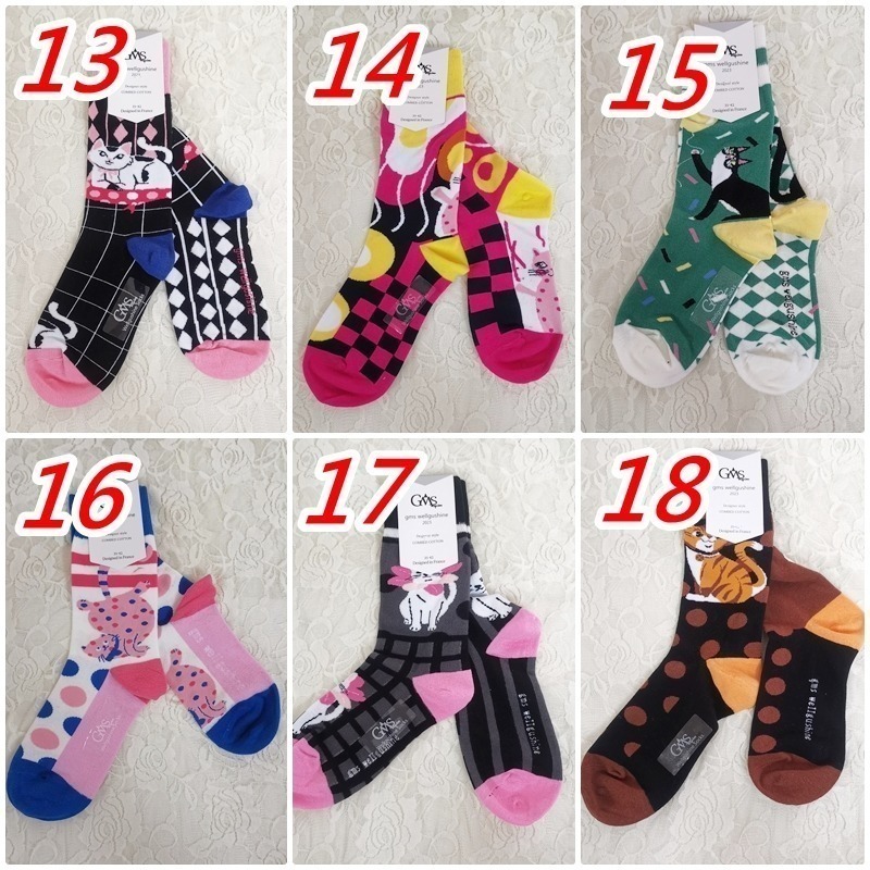 現貨 法國 潮襪  GMS  ab襪 襪子中筒襪 小腿襪 貓咪  熊貓 男襪 女襪 【78catus 義賣 幫助浪貓】-細節圖4