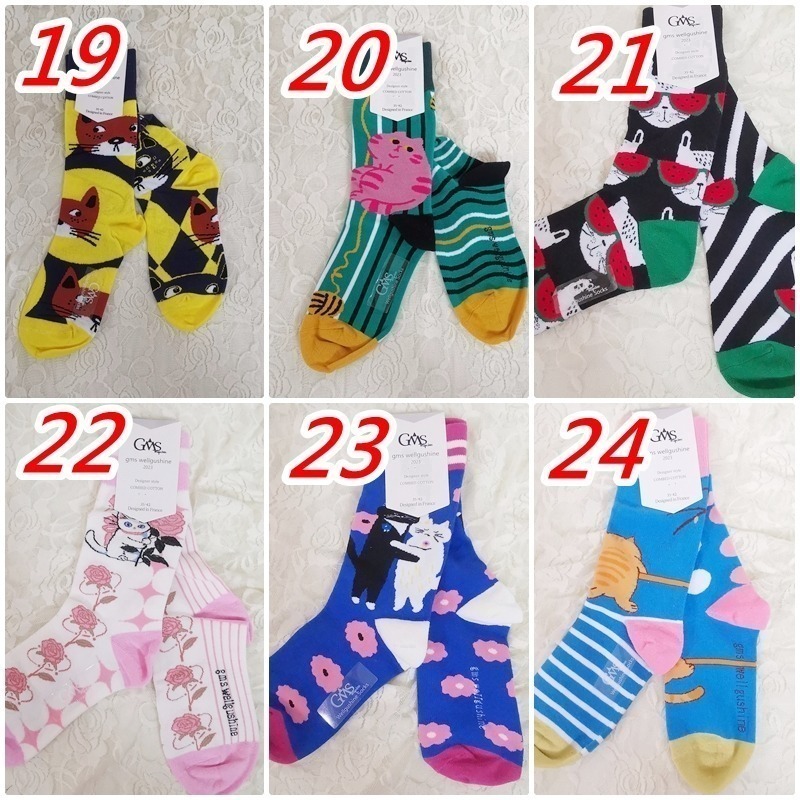 現貨 法國 潮襪  GMS  ab襪 襪子中筒襪 小腿襪 貓咪  熊貓 男襪 女襪 【78catus 義賣 幫助浪貓】-細節圖5