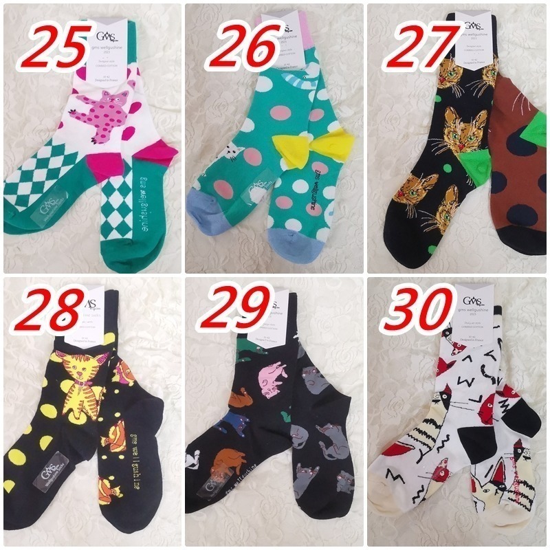 現貨 法國 潮襪  GMS  ab襪 襪子中筒襪 小腿襪 貓咪  熊貓 男襪 女襪 【78catus 義賣 幫助浪貓】-細節圖6