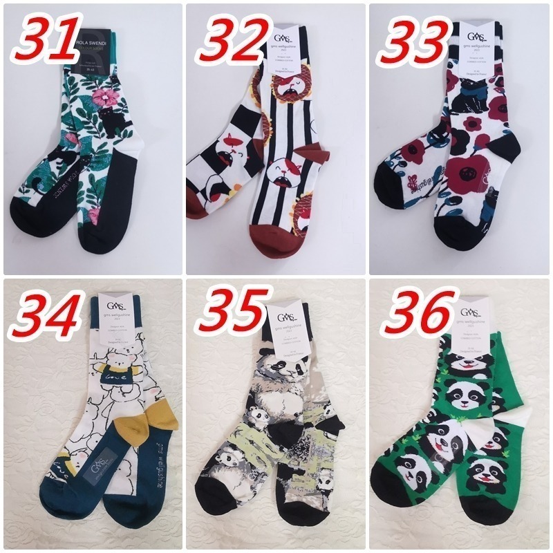 現貨 法國 潮襪  GMS  ab襪 襪子中筒襪 小腿襪 貓咪  熊貓 男襪 女襪 【78catus 義賣 幫助浪貓】-細節圖7