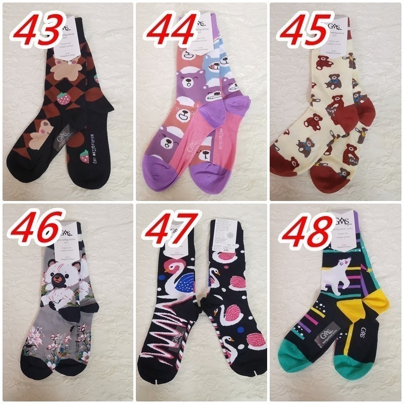 現貨 法國 潮襪  GMS  ab襪 襪子中筒襪 小腿襪 貓咪  熊貓 男襪 女襪 【78catus 義賣 幫助浪貓】-細節圖9