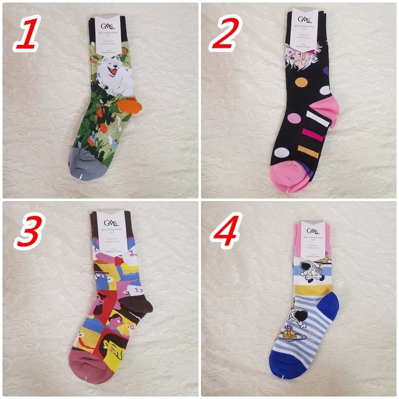 現貨 法國 潮襪 GMS ab襪 襪子中筒襪 小腿襪 狗 刺蝟 小花  男襪 女襪 【78catus 義賣 幫助浪貓】-細節圖2