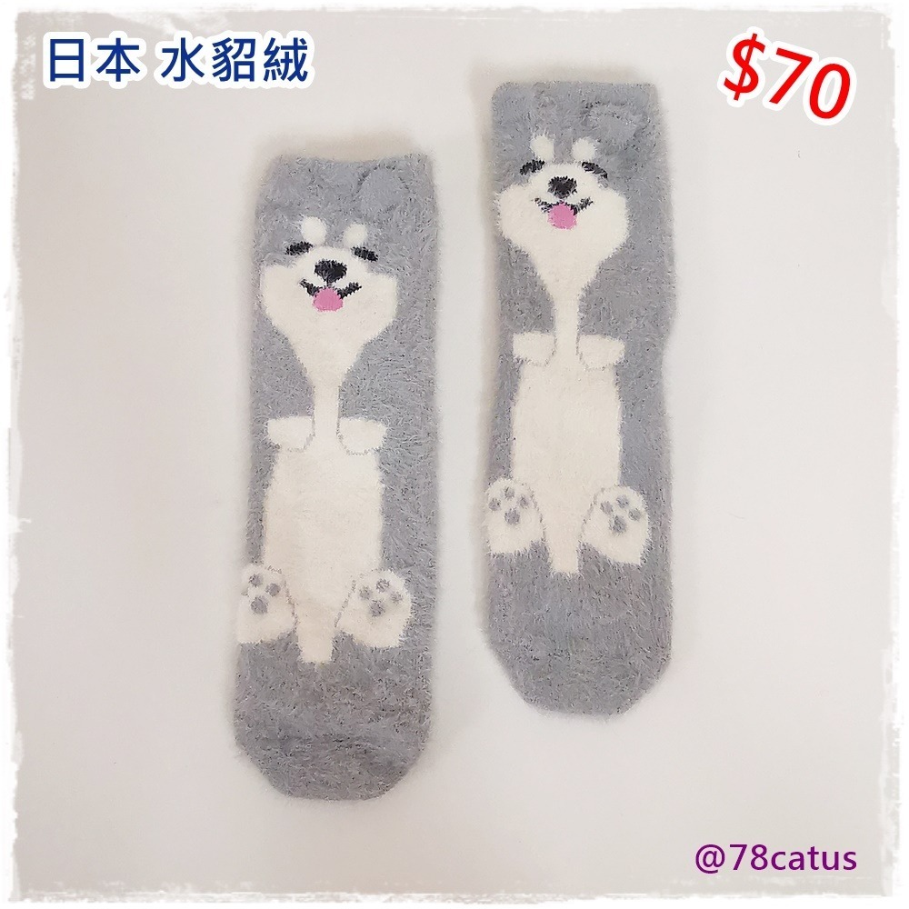 現貨 日本 水貂絨 貓咪 狗狗 短襪  【78catus 義賣 幫助浪貓】-細節圖2