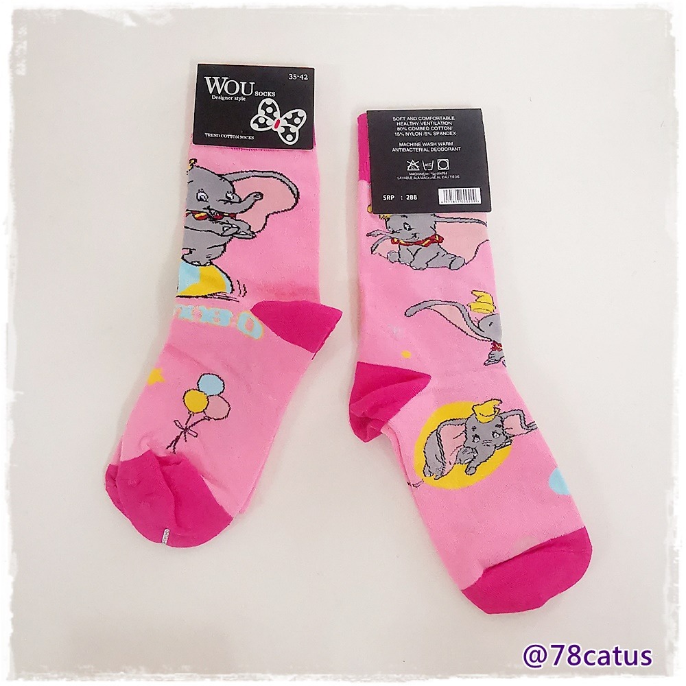 現貨  迪士尼 奇奇蒂蒂 屹耳 olu 維尼 小飛象 中筒襪 小腿襪  男襪 女襪【78catus 義賣 幫助浪貓】-細節圖2