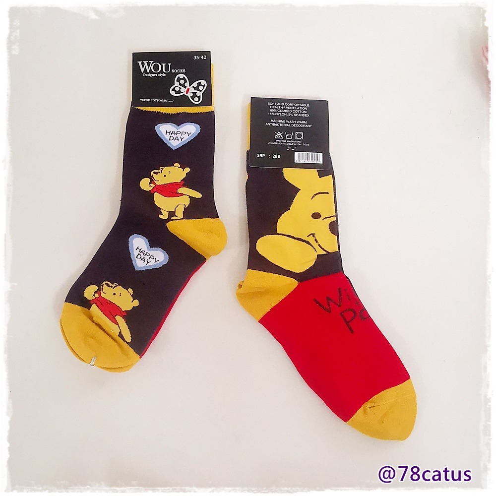 現貨  迪士尼 奇奇蒂蒂 屹耳 olu 維尼 小飛象 中筒襪 小腿襪  男襪 女襪【78catus 義賣 幫助浪貓】-細節圖3