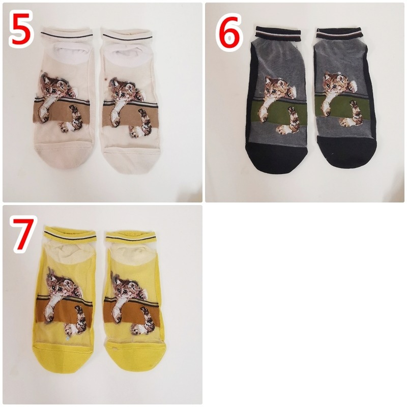 現貨 日本 水晶絲 貓咪 狗狗 短襪  絲襪【78catus 義賣 幫助浪貓】-細節圖3