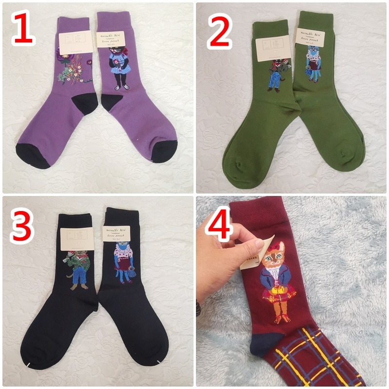 現貨 韓國 童話系列 貓咪 中筒襪 棉襪 【78catus 義賣 幫助浪貓】-細節圖2