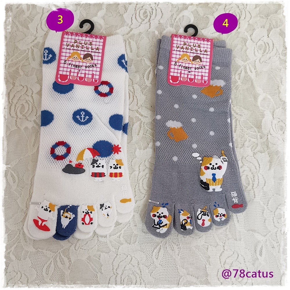 現貨 日本 貓咪 五指襪 【78catus 義賣 幫助浪貓】-細節圖3