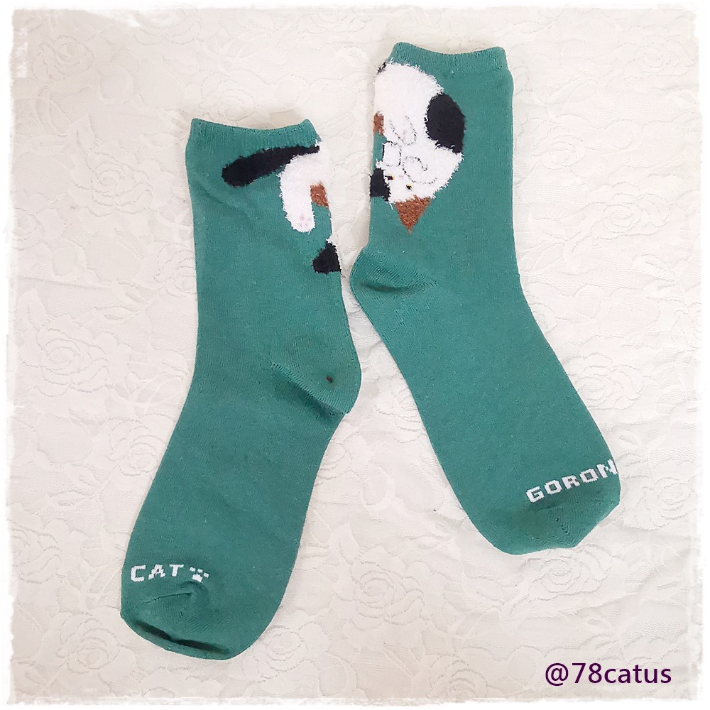 現貨 日本 貓咪 羽毛紗 中筒襪 【78catus 義賣 幫助浪貓】-細節圖2