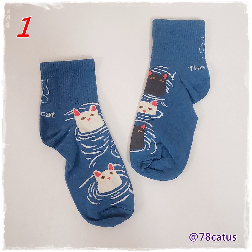 現貨 日本 貓咪  短襪 中筒襪  五指襪【78catus 義賣 幫助浪貓】-細節圖2