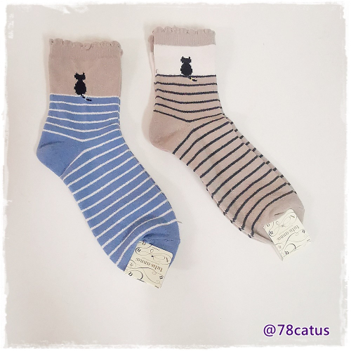 現貨 日本 tutu anna 條紋 貓咪 短襪 襪子 【78catus 義賣 幫助浪貓】