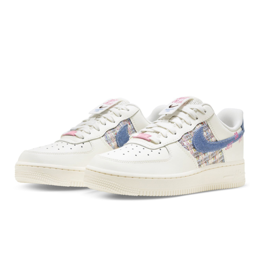 【大力好物】 Nike Air Force  1 AF1  JUST DO IT 小香 丹寧小香風 FJ7740-141-細節圖2