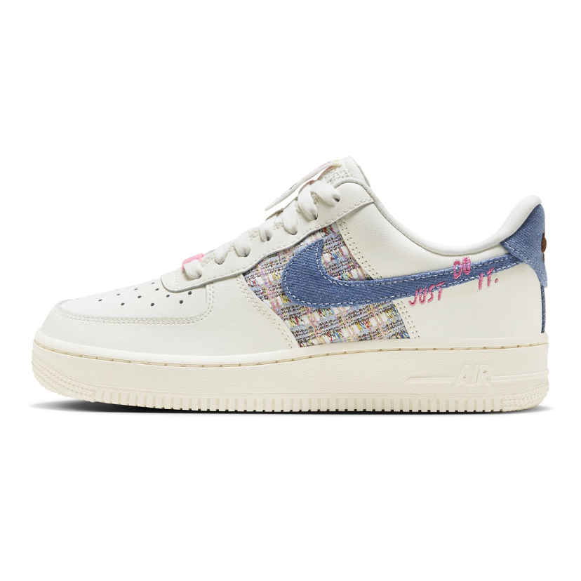 【大力好物】 Nike Air Force  1 AF1  JUST DO IT 小香 丹寧小香風 FJ7740-141-細節圖3