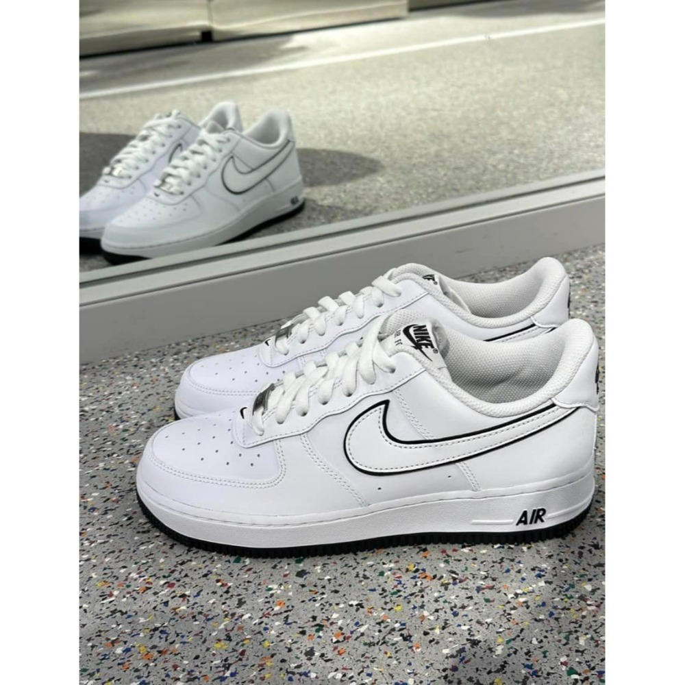 【大力好物】NIKE AIR FORCE 1 熊貓 全白 白黑滾邊 皮革 低筒休閒鞋 DV0788-103 AF1-細節圖3
