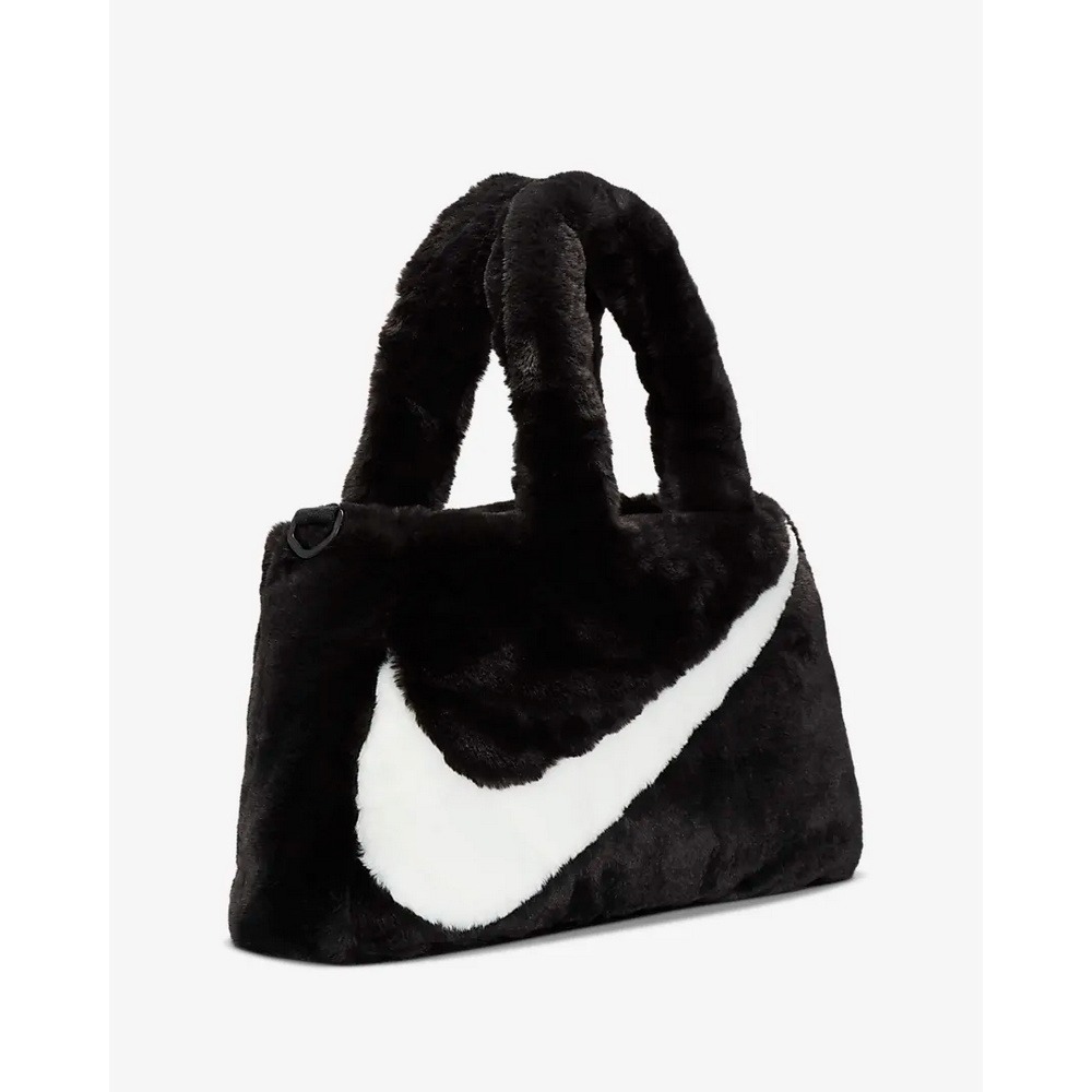 【大力好物】NIKE 耐吉 手提包 W NSW FX FUR TOTE 女款 黑 大勾 質感 毛毛 DQ5804010-細節圖3