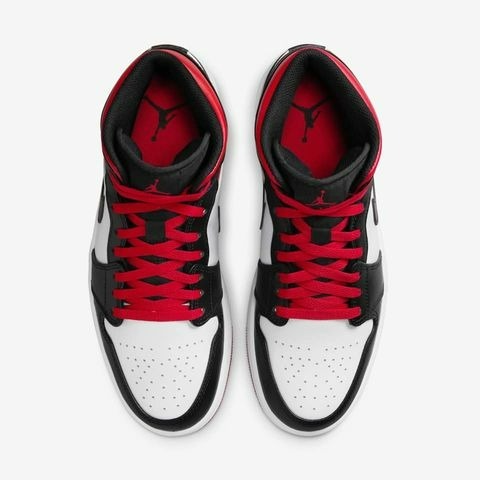 【大力好物】Nike Air Jordan 1 Mid 白黑紅 男鞋 休閒鞋 復古球鞋 喬丹 AJ1 DQ8426106-細節圖3