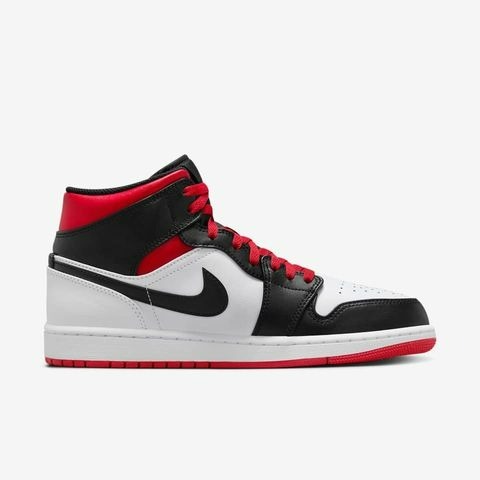 【大力好物】Nike Air Jordan 1 Mid 白黑紅 男鞋 休閒鞋 復古球鞋 喬丹 AJ1 DQ8426106-細節圖4