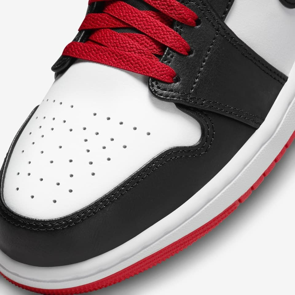 【大力好物】Nike Air Jordan 1 Mid 白黑紅 男鞋 休閒鞋 復古球鞋 喬丹 AJ1 DQ8426106-細節圖6