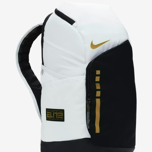 【大力好物】Nike Elite Backpack 白黑金 後背包 氣墊背帶 大容量 菁英包 DX9786-100