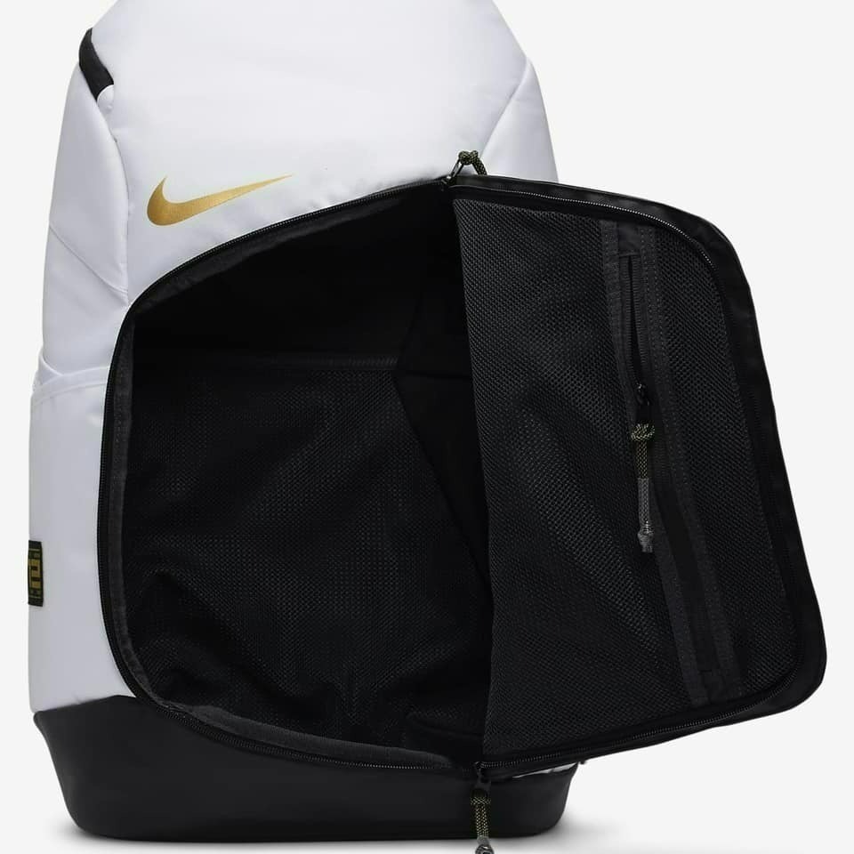 【大力好物】Nike  Elite Backpack 白黑金 後背包 氣墊背帶 大容量 菁英包 DX9786-100-細節圖3