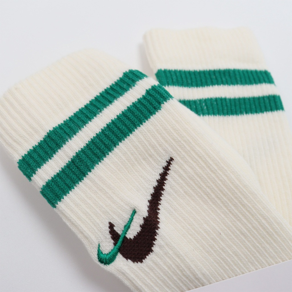【大力好物】Nike 襪子 Everyday Plus 奶油 綠 雙勾 刺繡 中筒襪 長襪 復古 DQ9165-133-細節圖2