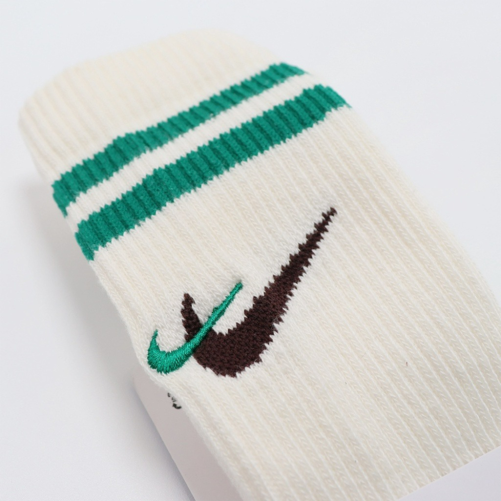 【大力好物】Nike 襪子 Everyday Plus 奶油 綠 雙勾 刺繡 中筒襪 長襪 復古 DQ9165-133-細節圖3