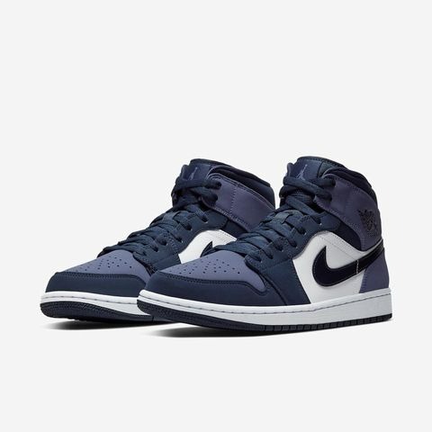 【大力好物】Nike Air Jordan 1 Mid 藍紫白黑 男鞋 休閒鞋 喬丹 AJ1 中筒 554724-445