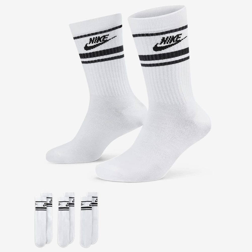 【大力好物】Nike NSW Dri-FIT Everyday Sock 白黑 中筒襪 三雙 DX5089-103-細節圖3