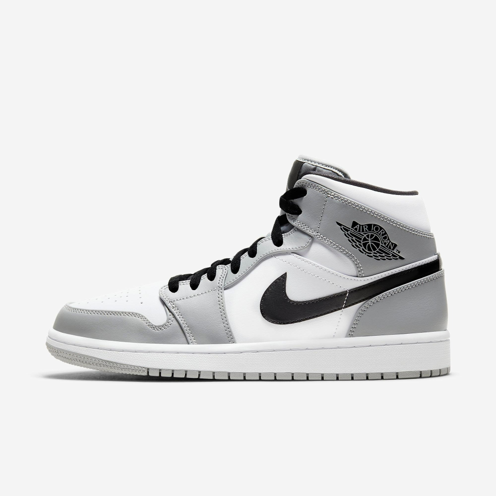 【大力好物】Nike Air Jordan 1 Mid 灰白黑 男鞋 休閒鞋 喬丹 AJ1 中筒 554724-092-細節圖2