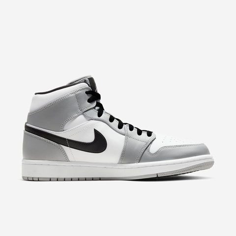 【大力好物】Nike Air Jordan 1 Mid 灰白黑 男鞋 休閒鞋 喬丹 AJ1 中筒 554724-092-細節圖4