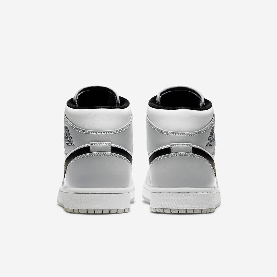 【大力好物】Nike Air Jordan 1 Mid 灰白黑 男鞋 休閒鞋 喬丹 AJ1 中筒 554724-092-細節圖6