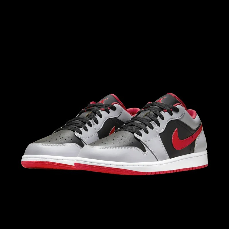 【大力好物】NIKE AIR JORDAN 1 LOW 灰黑紅勾 低筒 AJ1 休 休閒鞋 553558-060-細節圖2